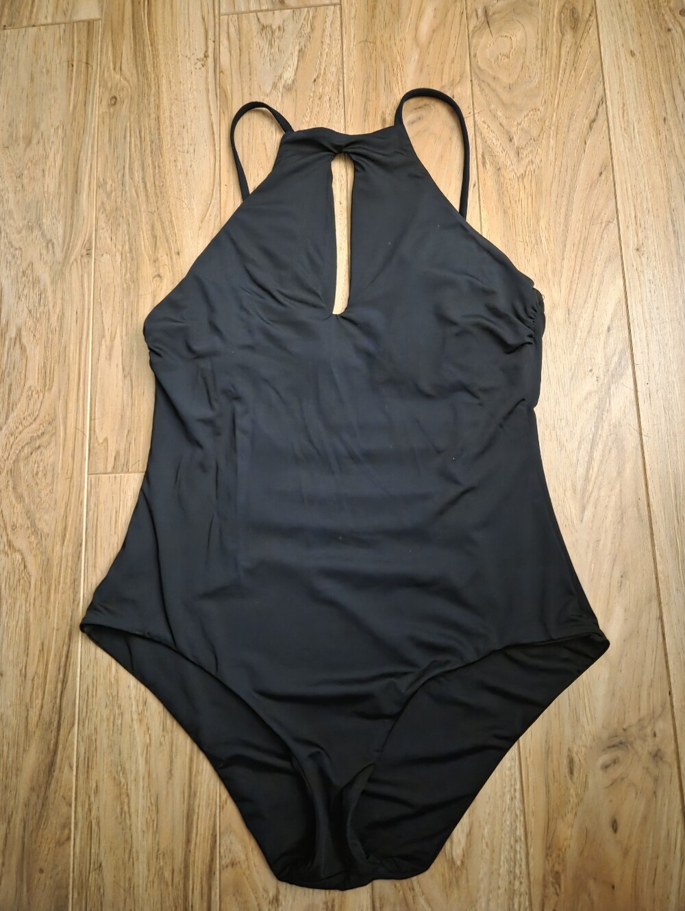 Becca by Rebecca Virtue Black One Piece with Cut Out Keyhole Womens Size L - Picture 4 of 11